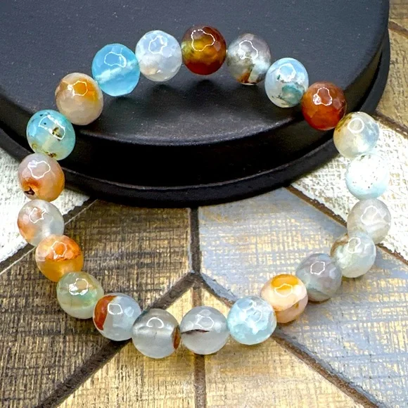 Dragon vein agate beaded bracelet/the power of the dragon - Picture 1 of 9